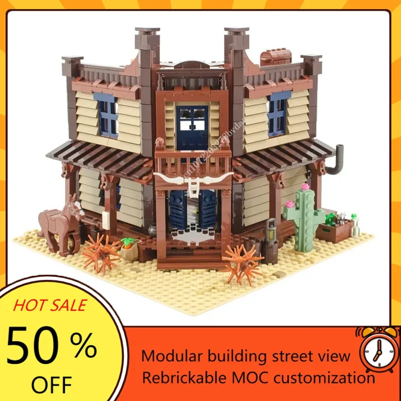 1496 шт., модульный седан Wild West MOC-19004, креативная модель с видом на улицу, строительные блоки, архитектура, сборная модель, игрушки, подарок
1496 шт., модульный седан Wild West MOC-19004, креативная модель с видом на улицу, строительные блоки, архитектура, сборная модель, игрушки, подарок