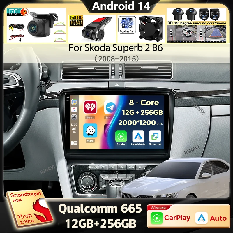 Android 14 For Skoda Superb 2 B6 2008 2009 2010 2011 - 2015 Car Radio Navigation Multimedia Player GPS WiFi+4G Video Carplay BT
Android 14 For Skoda Superb 2 B6 2008 2009 2010 2011 - 2015 Car Radio Navigation Multimedia Player GPS WiFi+4G Video Carplay BT