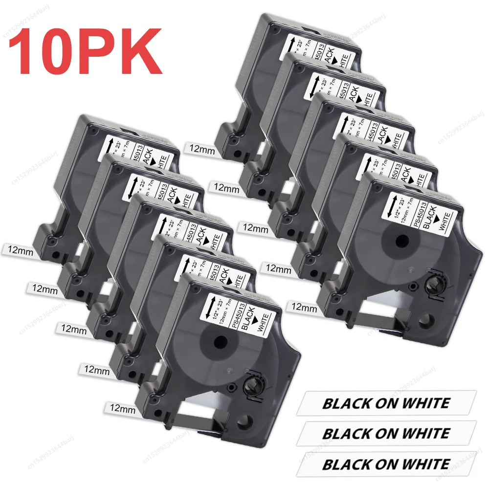 2~10PK Dymo D1 Tape 45013 for Dymo Label Maker Refills D1 45013 45010 45018 12mm Replace for Dymo LabelManager 160 280 Printer
2~10PK Dymo D1 Tape 45013 for Dymo Label Maker Refills D1 45013 45010 45018 12mm Replace for Dymo LabelManager 160 280 Printer