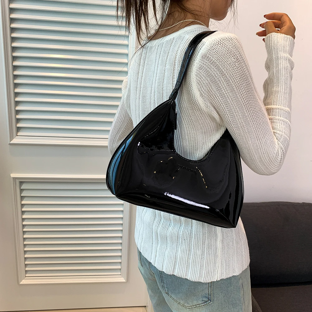 Women Patent Leather Tote Bag Versatile Fashion Shoulder Bag Casual Underarm Bag Zipper Armpit Bag Girl Shopper Purse
Women Patent Leather Tote Bag Versatile Fashion Shoulder Bag Casual Underarm Bag Zipper Armpit Bag Girl Shopper Purse