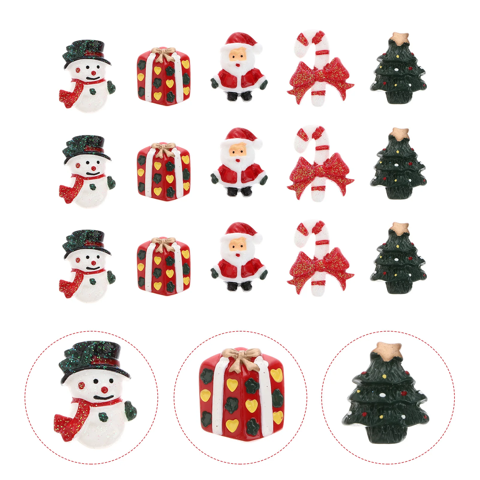 15Pcs Christmas Resin Snowman Santa Claus Tree Candy Cane Miniature Decorations Home Garden DIY Ornaments Miniature Ornament
15Pcs Christmas Resin Snowman Santa Claus Tree Candy Cane Miniature Decorations Home Garden DIY Ornaments Miniature Ornament