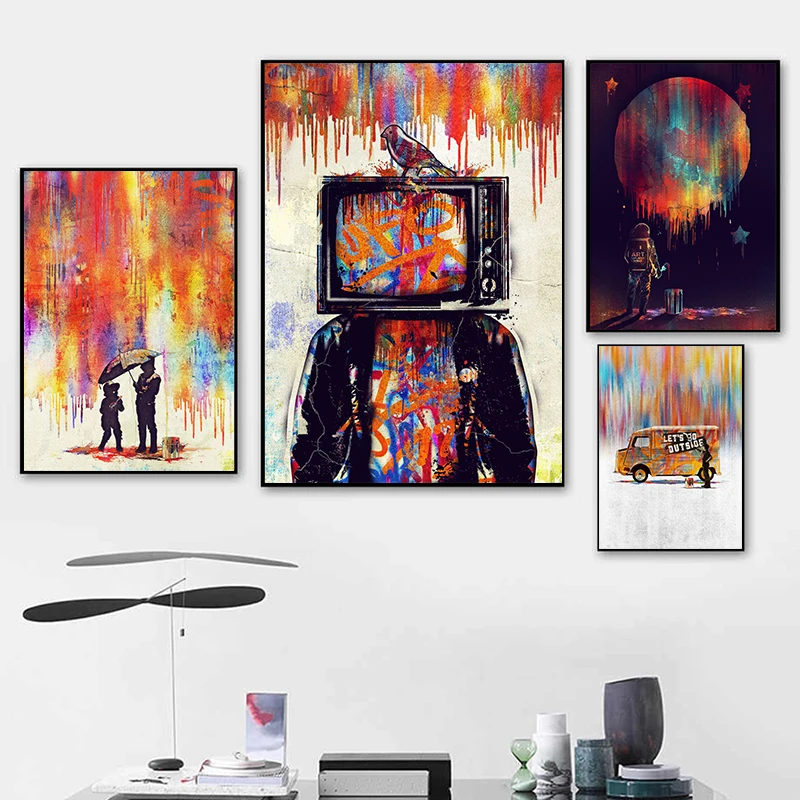 Modern Graffiti Art Print Poster TV Set Planet Star Woman Canvas Painting Abstract Print Picture Living Room Bedroom Home Decor
Modern Graffiti Art Print Poster TV Set Planet Star Woman Canvas Painting Abstract Print Picture Living Room Bedroom Home Decor