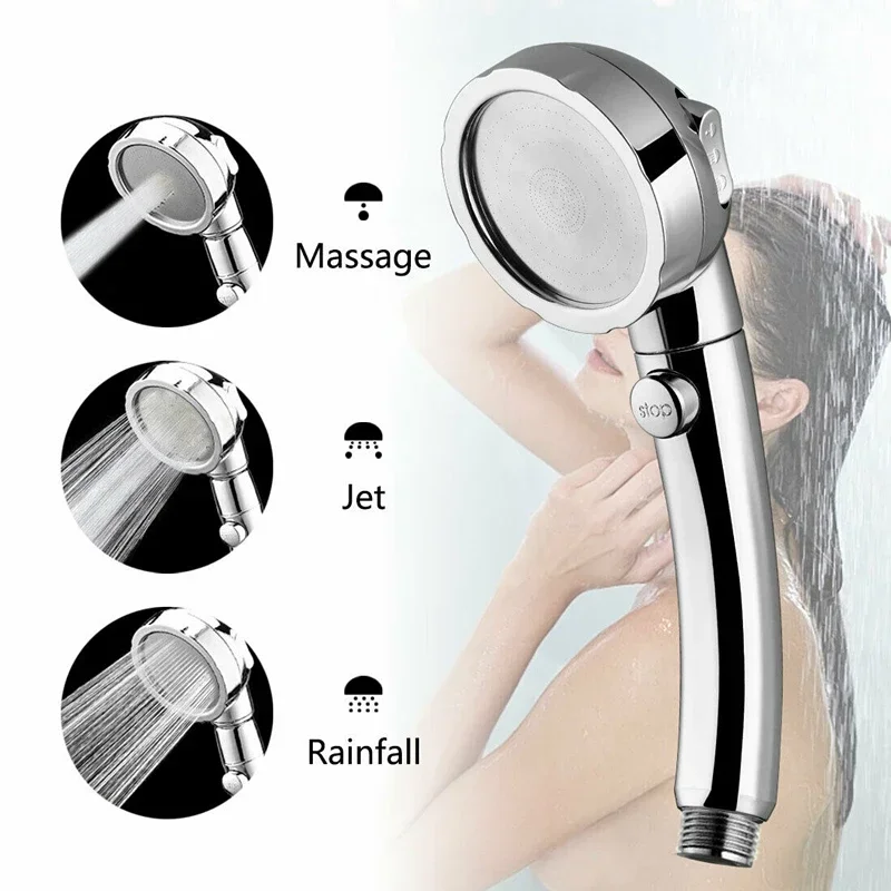 Душевая насадка Регулируемая водосберегающая насадка для душа 3-режимная насадка высокого давления с кнопкой остановки 
Душевая насадка Регулируемая водосберегающая насадка для душа 3-режимная насадка высокого давления с кнопкой остановки