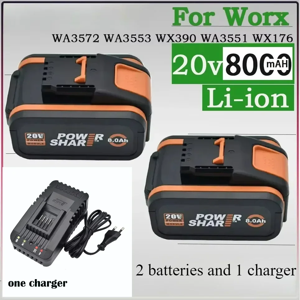 New For 20V WORX 6Ah 8Ah Fits WA3014 WA3551 WG630 WG629 WX372 WX390 WX394 WX550 WX523 Power Tool Replacement Battery
New For 20V WORX 6Ah 8Ah Fits WA3014 WA3551 WG630 WG629 WX372 WX390 WX394 WX550 WX523 Power Tool Replacement Battery