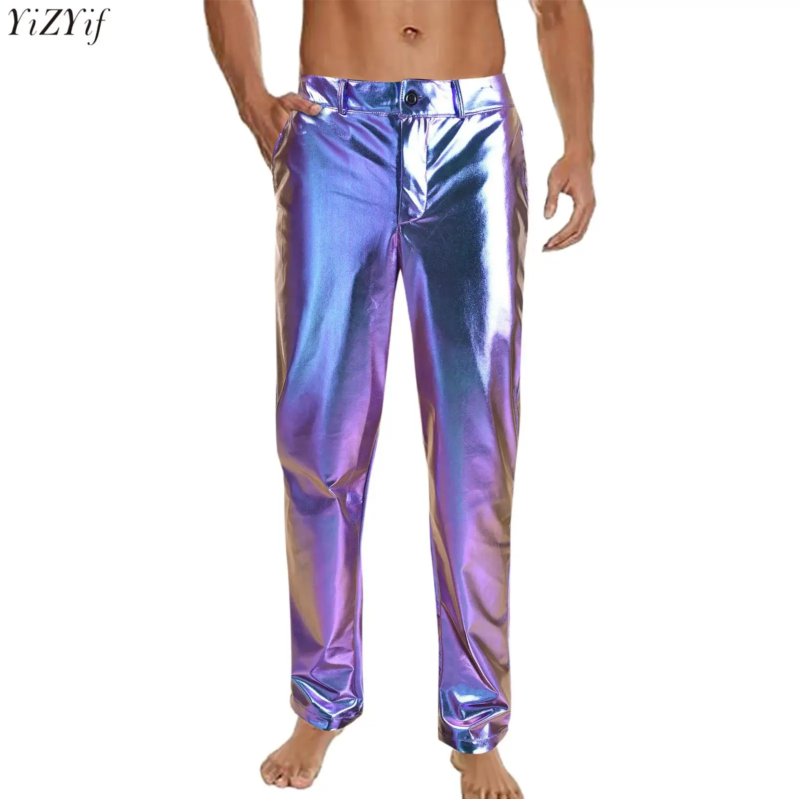 Mens 70s 80s Disco Dance Trousers Metallic Shiny Straight Leg Side Pockets Long Pants for Clubbing Jazz Rock Dancewear Clubwear
Mens 70s 80s Disco Dance Trousers Metallic Shiny Straight Leg Side Pockets Long Pants for Clubbing Jazz Rock Dancewear Clubwear