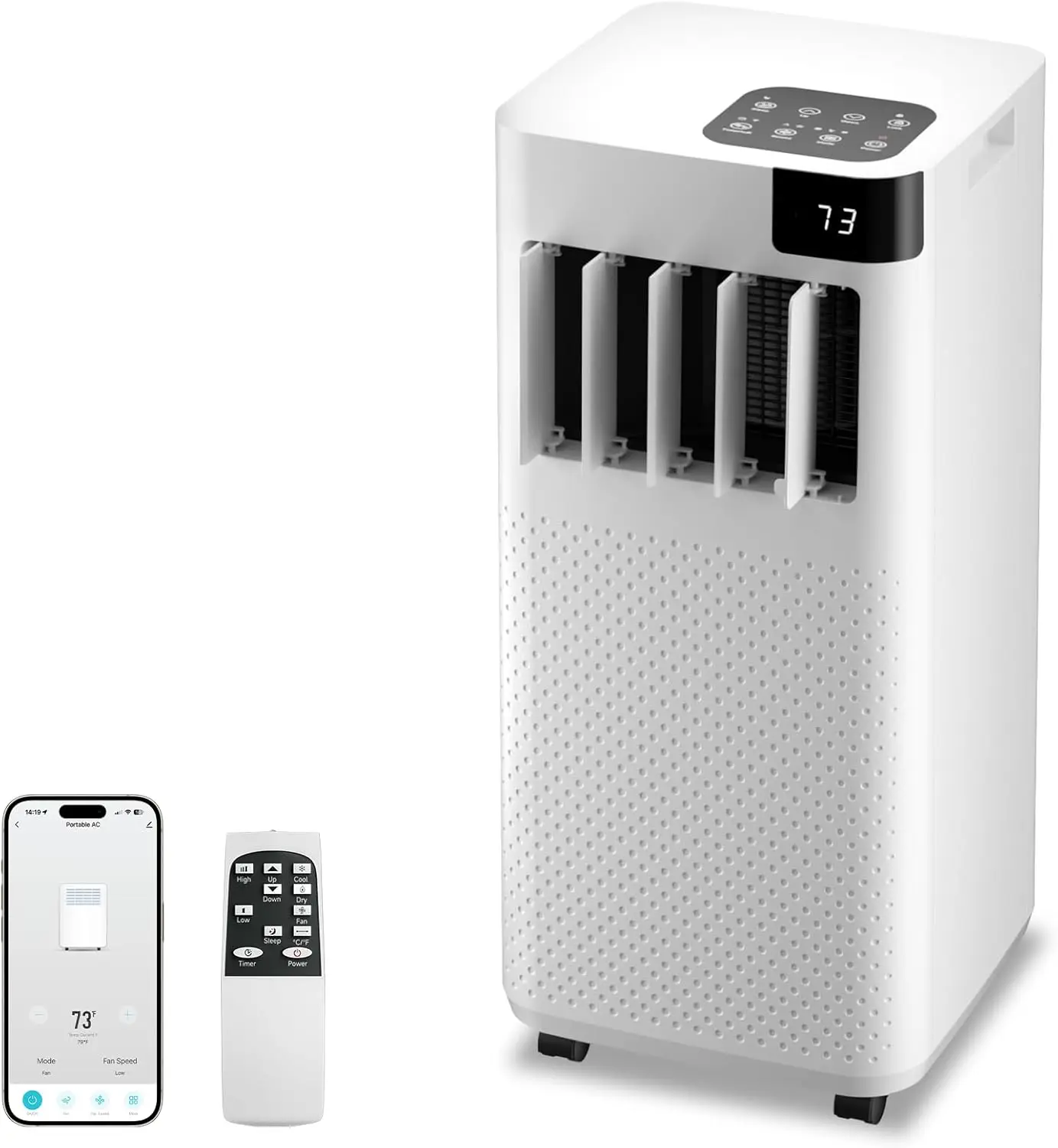 Portable Air Conditioner 16 000 BTU with WiFi App Control 5 in 1 AC Unit Cool Fan Dehumidifier Sleep Timer for Rooms up to 850
Portable Air Conditioner 16 000 BTU with WiFi App Control 5 in 1 AC Unit Cool Fan Dehumidifier Sleep Timer for Rooms up to 850