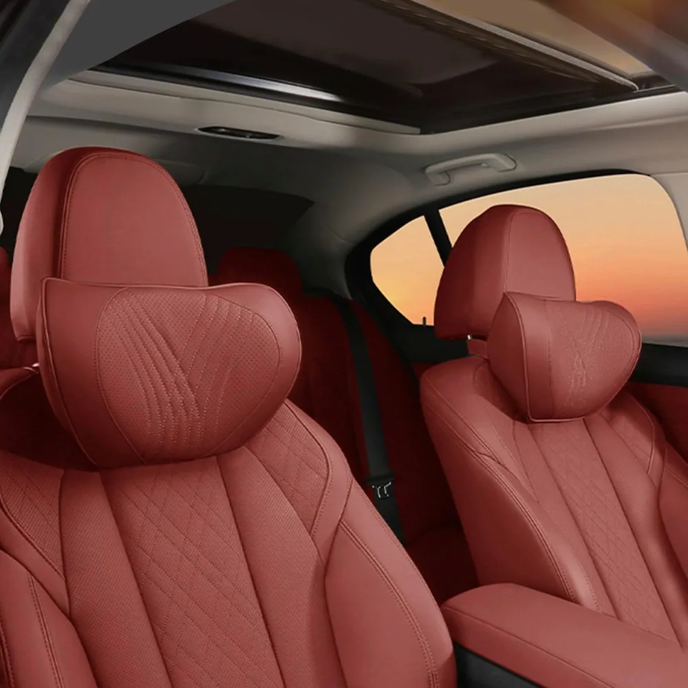Car Neck Pillow Memory Foam Premium Leather Headrest Neck Support Cushion Universal for Driving Home Office, Red,2PC
Car Neck Pillow Memory Foam Premium Leather Headrest Neck Support Cushion Universal for Driving Home Office, Red,2PC