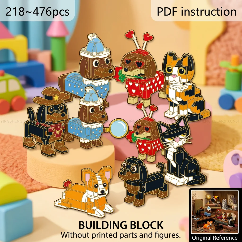 Display Model Desk Decor Adult Brick Set MOC Classic Pet Animal Figure Building Blocks Corgi Dachshund Cat Puppy
Display Model Desk Decor Adult Brick Set MOC Classic Pet Animal Figure Building Blocks Corgi Dachshund Cat Puppy