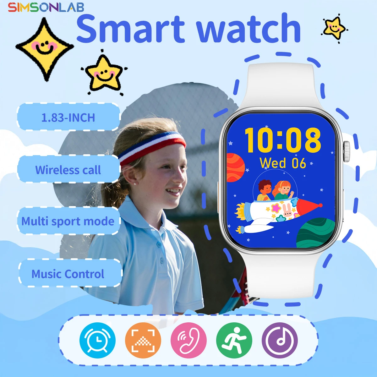 New Smart Watch Kids 1.83-inch Display Screen Waterproof Bluetooth Calling Health&Sleep Monitoring Children Smartwatch Gift
New Smart Watch Kids 1.83-inch Display Screen Waterproof Bluetooth Calling Health&Sleep Monitoring Children Smartwatch Gift
