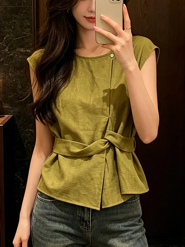 plus Size Women's Fashionable Belted Tie Shoulder Shirt Versatile Slimming Top Korean Style Commute Wind Regular Sleeve round...
plus Size Women's Fashionable Belted Tie Shoulder Shirt Versatile Slimming Top Korean Style Commute Wind Regular Sleeve round...