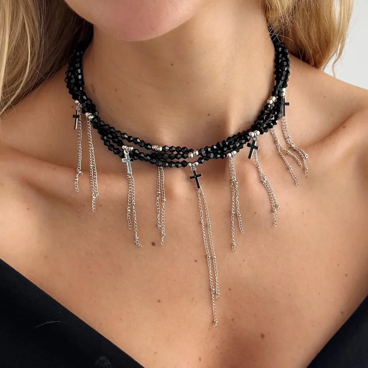 2026 New Fashion Trendy Elegant Black Cross Acrylic Pendant Necklace for Women Vintage Metal Tassel Adjustable Necklace Jewelry
2026 New Fashion Trendy Elegant Black Cross Acrylic Pendant Necklace for Women Vintage Metal Tassel Adjustable Necklace Jewelry
