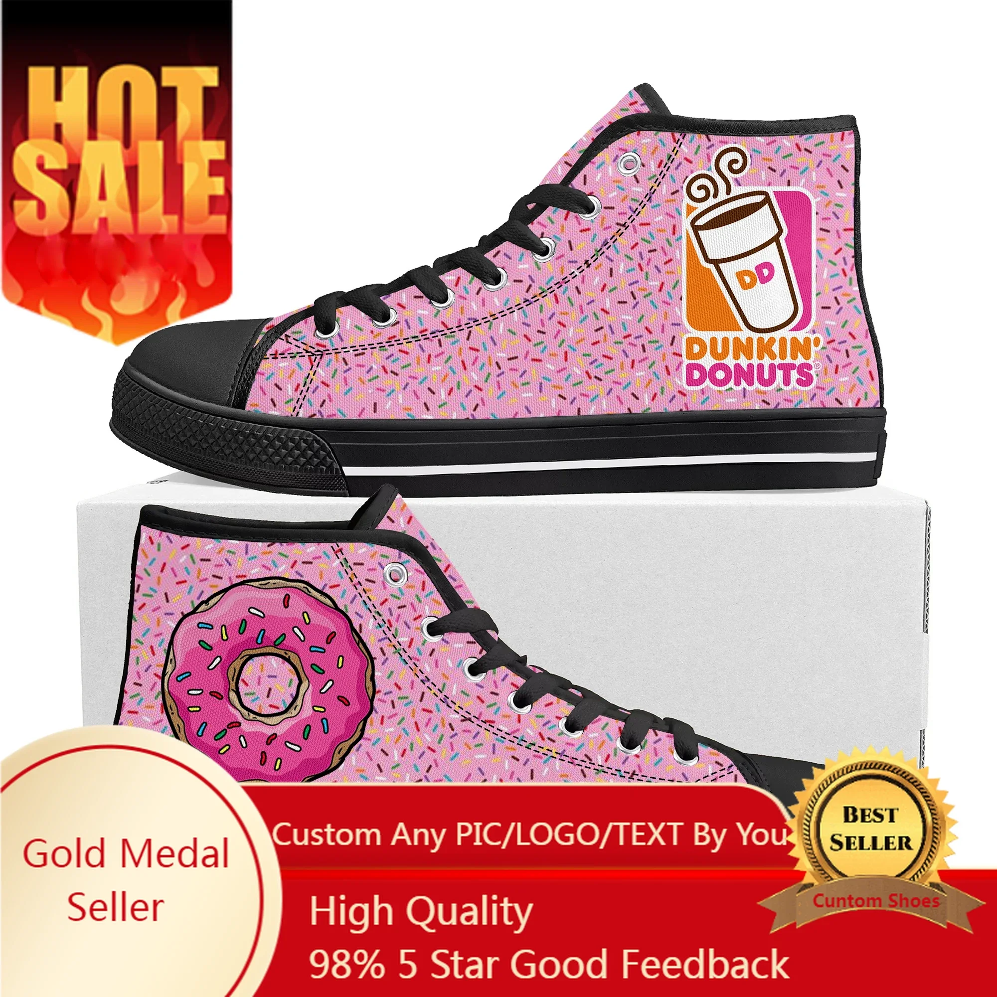 Dunkin' Deez Nuts Drinks High Top High Quality Sneakers Mens Womens Teenager Canvas Sneaker Custom Made Shoe Casual Couple Shoes
Dunkin' Deez Nuts Drinks High Top High Quality Sneakers Mens Womens Teenager Canvas Sneaker Custom Made Shoe Casual Couple Shoes