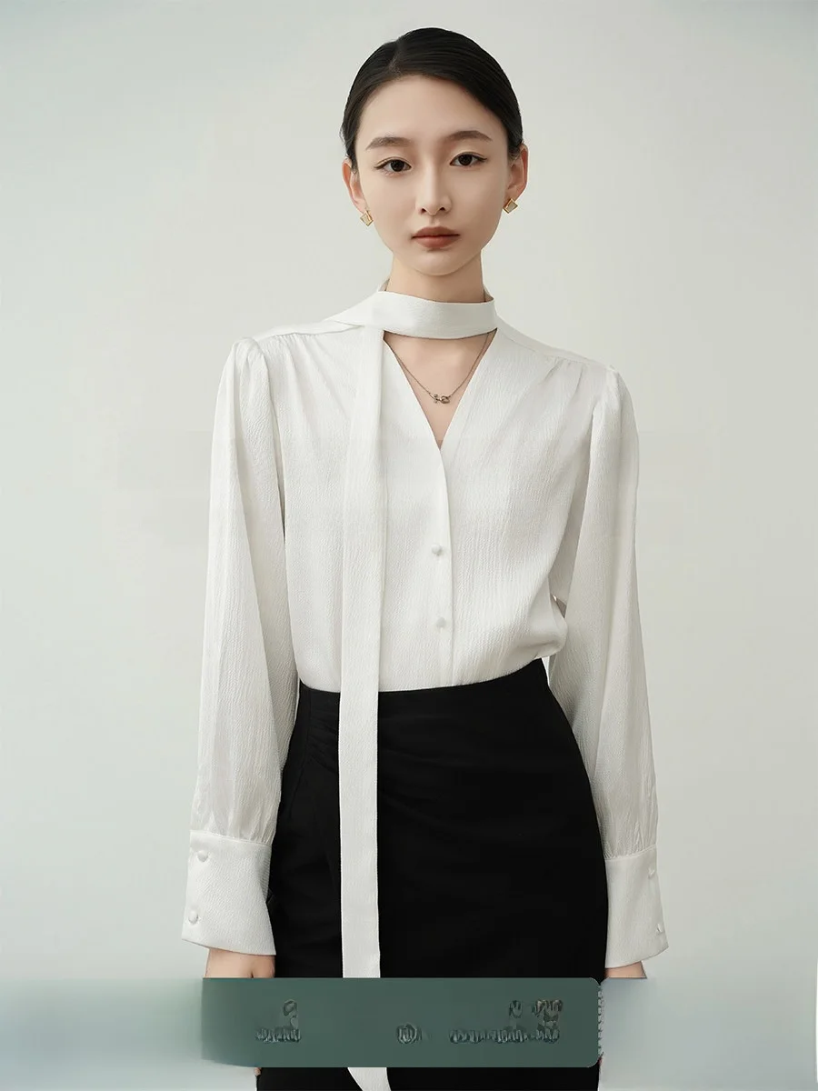 Ele Женский шелковый атласный топ с v-образным вырезом Bubble Sve Knot Profional Top OL Sle Straight Cut Long Sve
Ele Женский шелковый атласный топ с v-образным вырезом Bubble Sve Knot Profional Top OL Sle Straight Cut Long Sve