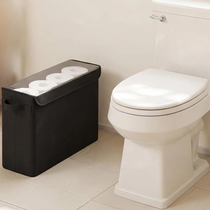 Bathroom Toilet Paper Storage Box Compact Storage Toilet Tissue Holder Basket with Clear PVC Lid For Small Bathrooms D2RD
Bathroom Toilet Paper Storage Box Compact Storage Toilet Tissue Holder Basket with Clear PVC Lid For Small Bathrooms D2RD