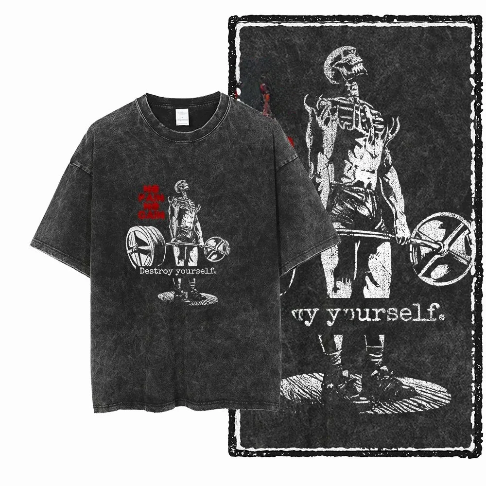 Unisex Acid Washed Graphic T-Shirt YG BODY BUILDING Printed Cotton Cleanfit Style Nine Sleeve Length PU Leather Fabric
Unisex Acid Washed Graphic T-Shirt YG BODY BUILDING Printed Cotton Cleanfit Style Nine Sleeve Length PU Leather Fabric