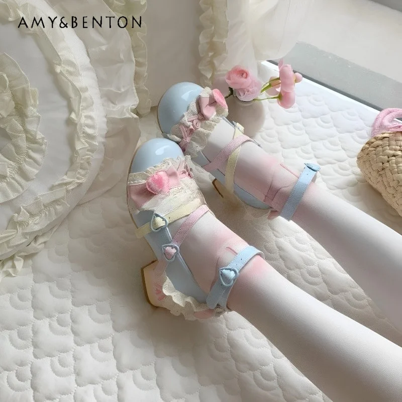 Girls' Kawaii Pink Lolita Shoes with Strawberry and Lace Accents Sweet Mid-Heel Footwear for Cosplay Casual Wear Kids Shoes
Girls' Kawaii Pink Lolita Shoes with Strawberry and Lace Accents Sweet Mid-Heel Footwear for Cosplay Casual Wear Kids Shoes