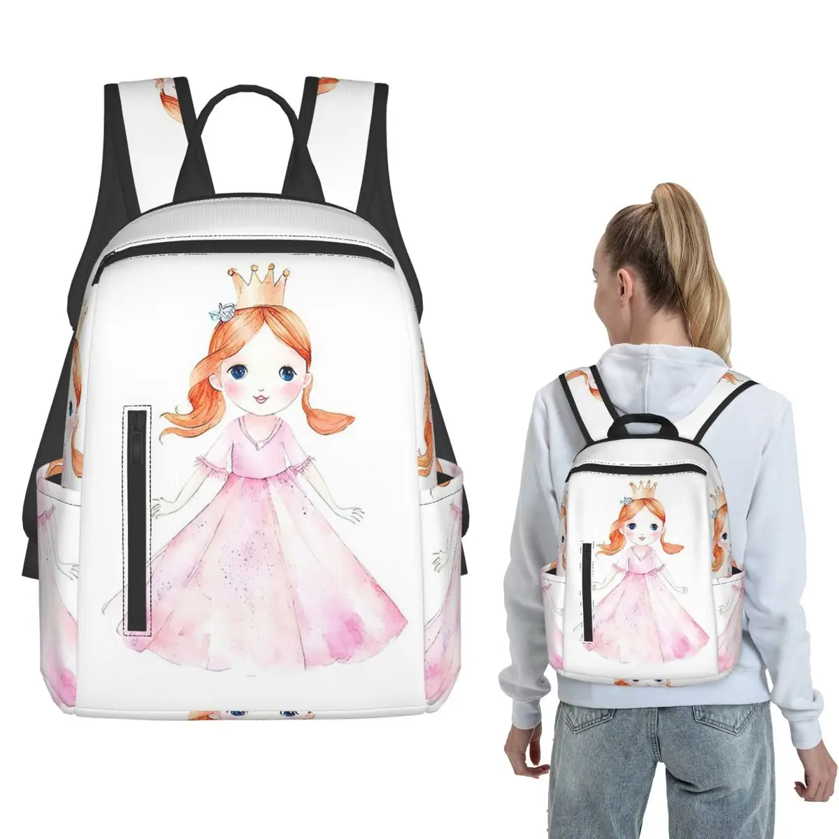 Adorable Watercolor Princess Girl In Pink Dress Backpack Daypack Boys Girls BookBag School Bag Shoulder Bags for Men Women
Adorable Watercolor Princess Girl In Pink Dress Backpack Daypack Boys Girls BookBag School Bag Shoulder Bags for Men Women