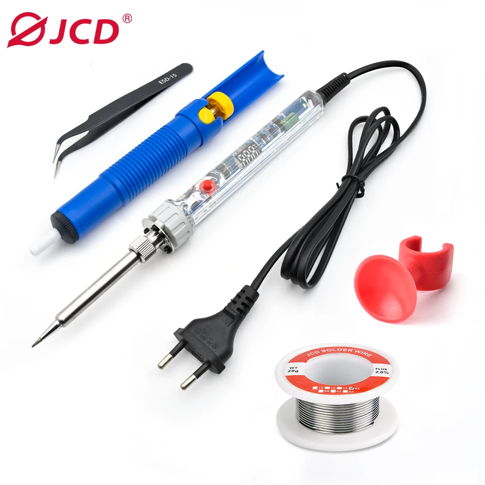 JCD 90W Electric Soldering Iron Set Kit 220V 110V LCD Display Adjustable Temperature Welding Repair Tools P907 Soldering Tips
JCD 90W Electric Soldering Iron Set Kit 220V 110V LCD Display Adjustable Temperature Welding Repair Tools P907 Soldering Tips