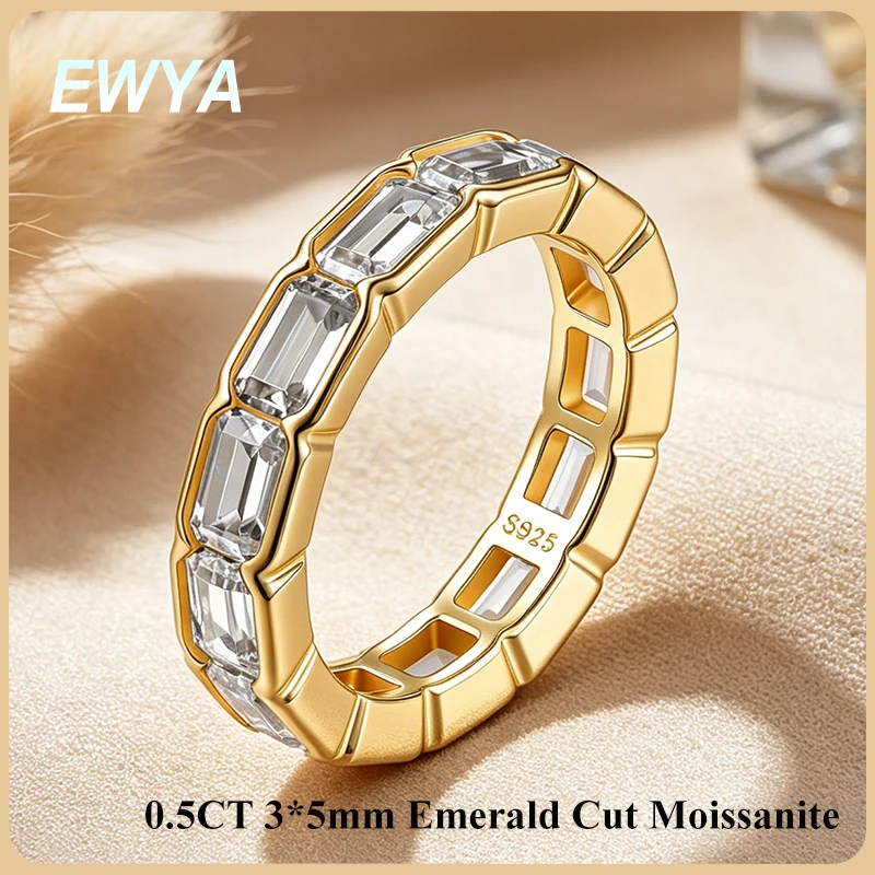 EWYA 3*5mm Emerald Cut Moissanite Full Eternity Row Ring for Women Man s925 Silver Bezel Set All Lab Diamond Wedding Band Gift
EWYA 3*5mm Emerald Cut Moissanite Full Eternity Row Ring for Women Man s925 Silver Bezel Set All Lab Diamond Wedding Band Gift