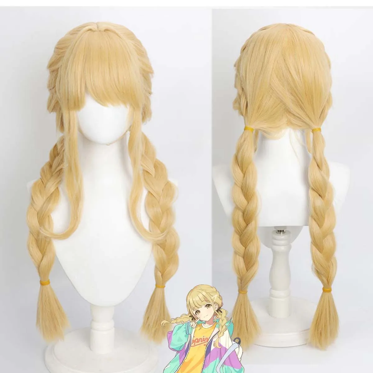 Women Game Anime Gakuen IDOLM@STER Fujita Kotone Golden Braid Long Hair Wig
Women Game Anime Gakuen IDOLM@STER Fujita Kotone Golden Braid Long Hair Wig