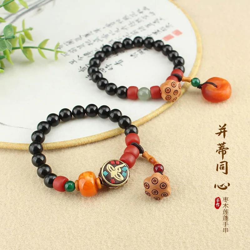 DIY accessories Ethnic style bracelet lotus seed ebony safety bracelet women's beeswax pendant hand jewelry retro Mori cotton an
DIY accessories Ethnic style bracelet lotus seed ebony safety bracelet women's beeswax pendant hand jewelry retro Mori cotton an