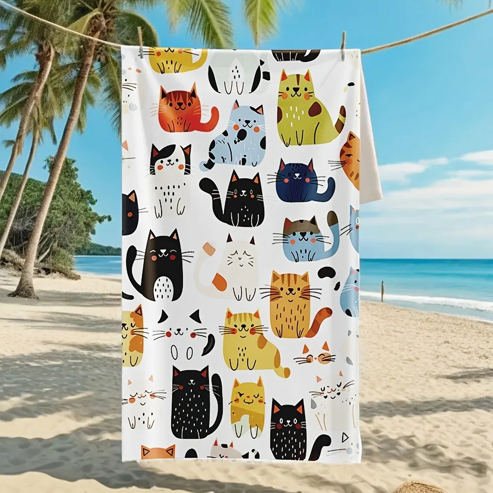 Cat Beach Towel Suitable for Adults & - Quick-Dry Microfiber Bath Towel with Cute Kitten, Sand-Free Pool Towels for Swimming
Cat Beach Towel Suitable for Adults & - Quick-Dry Microfiber Bath Towel with Cute Kitten, Sand-Free Pool Towels for Swimming
