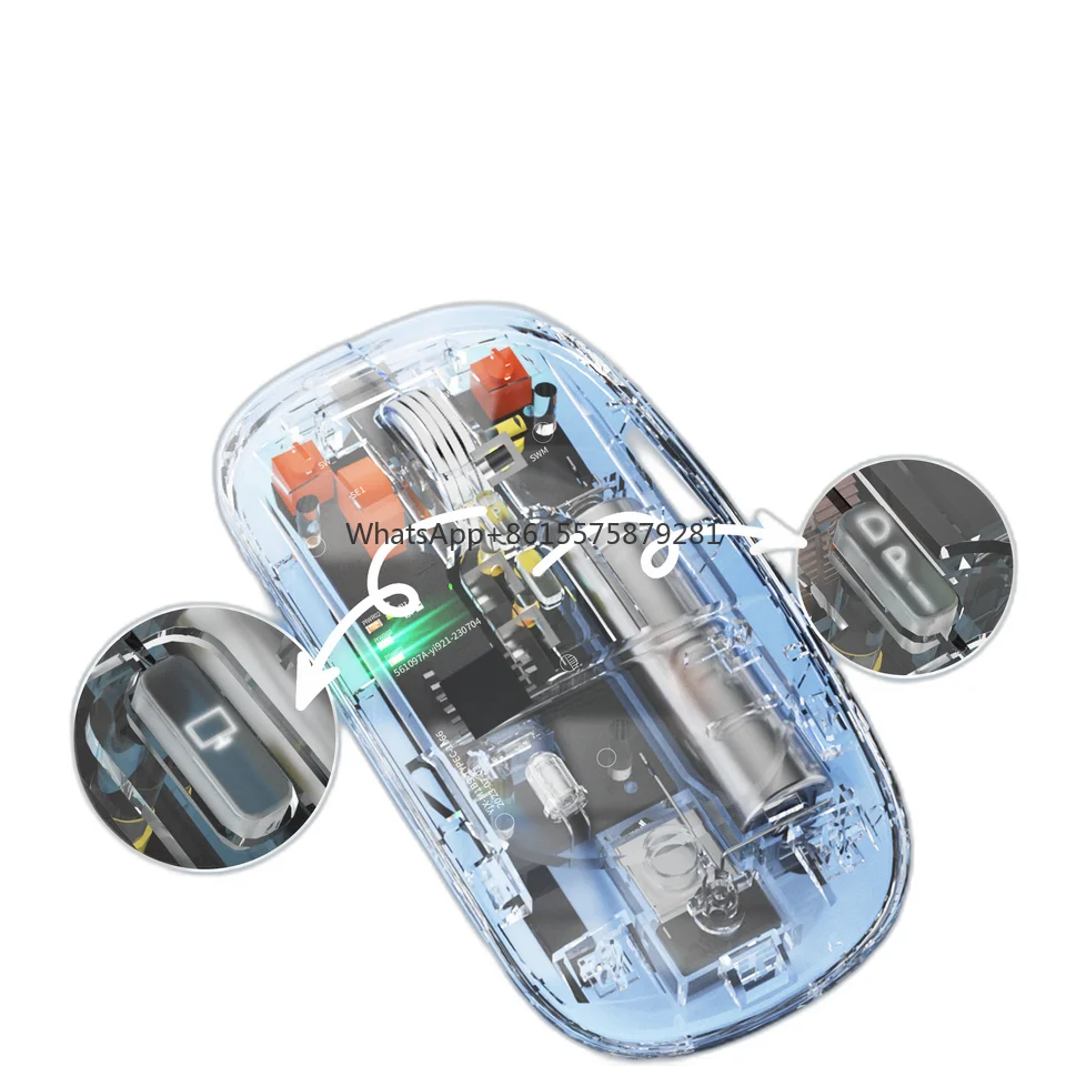 New Mini Gaming Wireless Optical Mouse Transparent LED ABS USB 2.4Ghz+BT Rechargeable for Computer Use
New Mini Gaming Wireless Optical Mouse Transparent LED ABS USB 2.4Ghz+BT Rechargeable for Computer Use