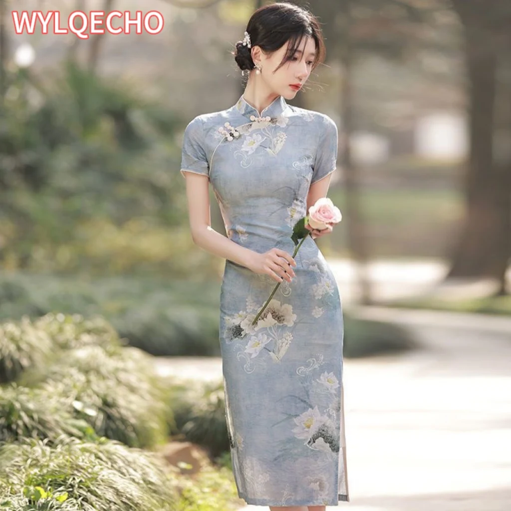 Simple Elegant Slim Qipao Women Vintage Floral Style Cheongsam Traditional Short Sleeve Young Girl Chinese Dress Modern New
Simple Elegant Slim Qipao Women Vintage Floral Style Cheongsam Traditional Short Sleeve Young Girl Chinese Dress Modern New
