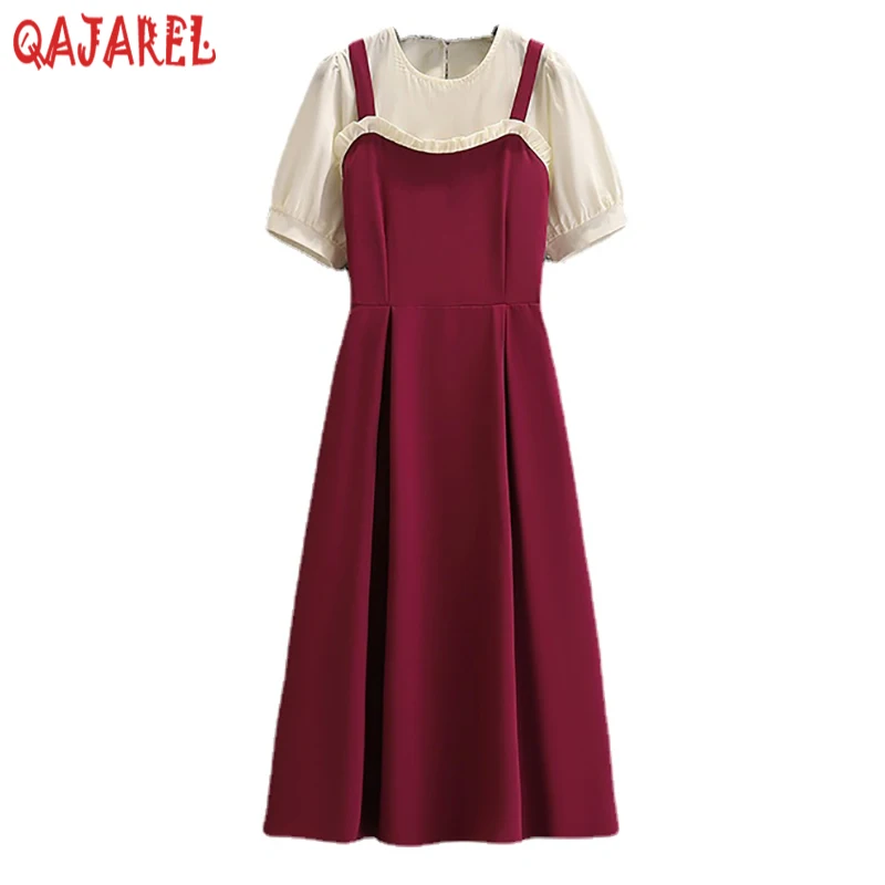 2024 Korean Vintage Hepburn Matching Dress Sets Summer White Short Sleeve Chiffon Shirt+Black Ruffled Sling Dress Two Piece Sets
2024 Korean Vintage Hepburn Matching Dress Sets Summer White Short Sleeve Chiffon Shirt+Black Ruffled Sling Dress Two Piece Sets
