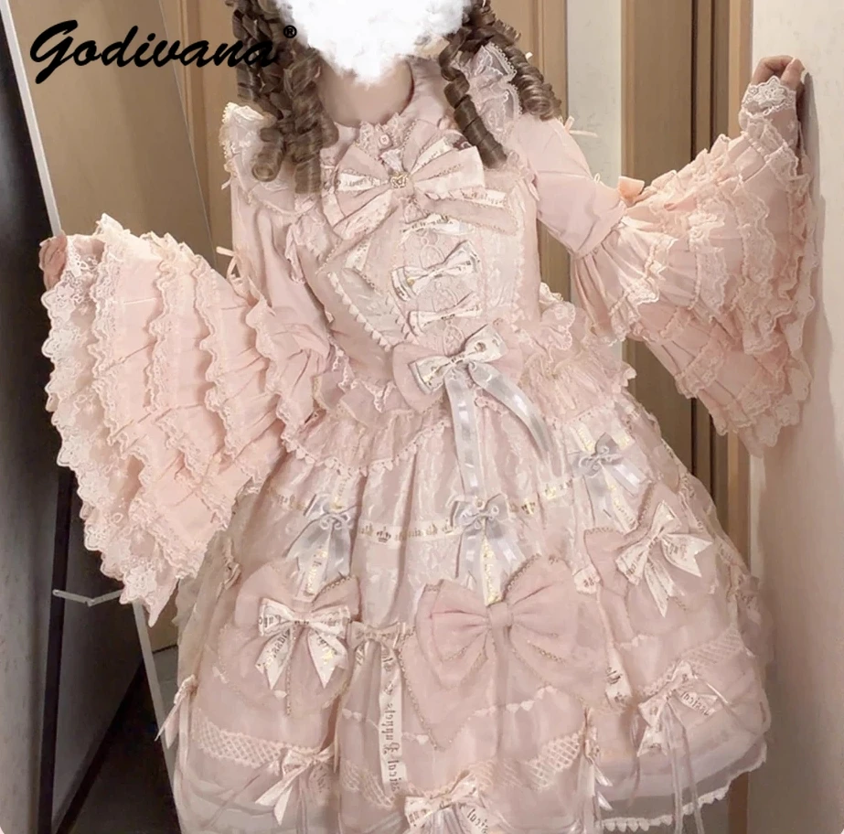 Gorgeous Sweet Big Ji Sleeve Lolita Blouses New Spring Girls Women's Lace Bow Long Sleeve Shirt Lolita Collection Inner Wear
Gorgeous Sweet Big Ji Sleeve Lolita Blouses New Spring Girls Women's Lace Bow Long Sleeve Shirt Lolita Collection Inner Wear