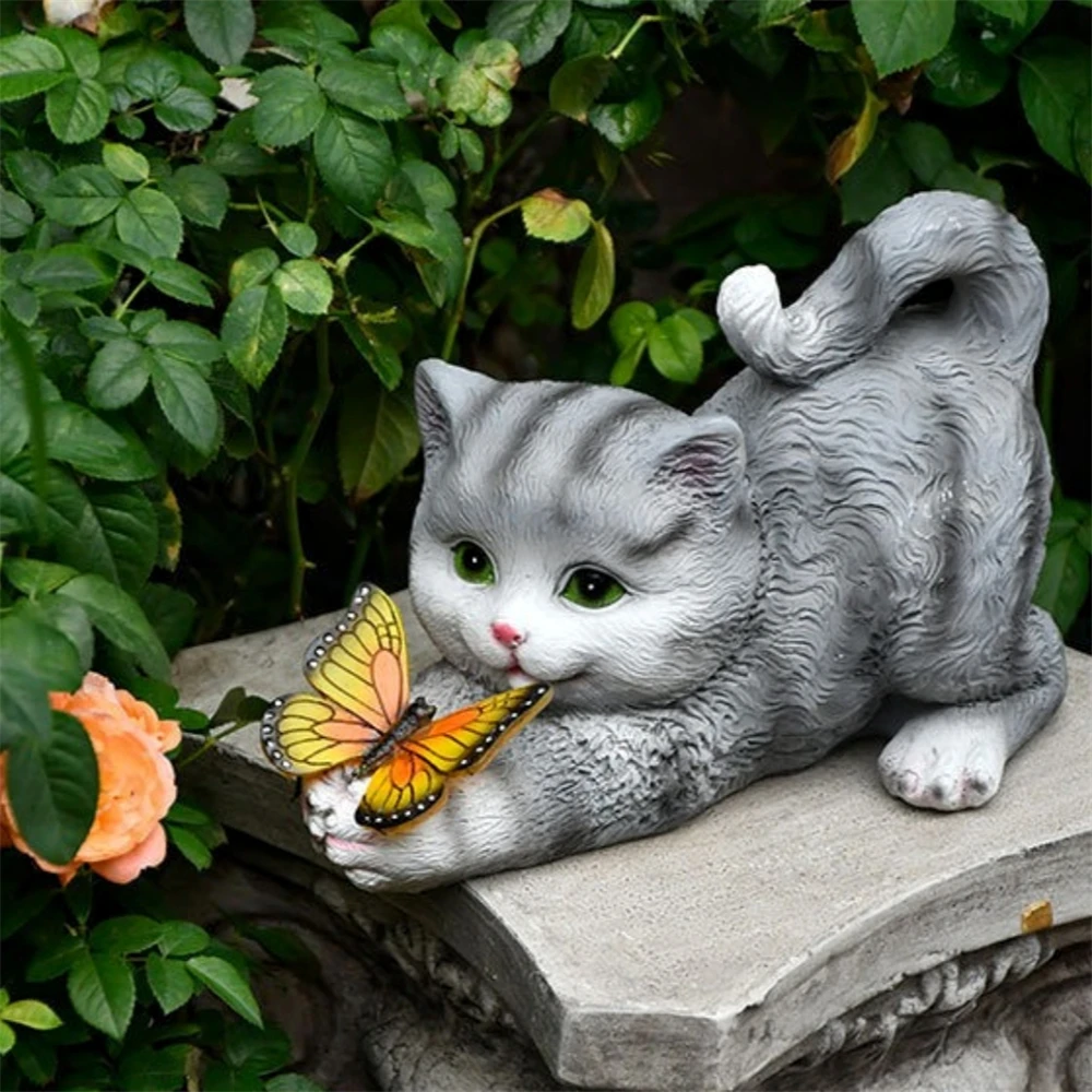 Solar Garden Statue Cat Figurine Outdoor Cat Butterfly Light Animal Yard Art Ornaments for Patio Balcony Yard Lawn Decorations
Solar Garden Statue Cat Figurine Outdoor Cat Butterfly Light Animal Yard Art Ornaments for Patio Balcony Yard Lawn Decorations