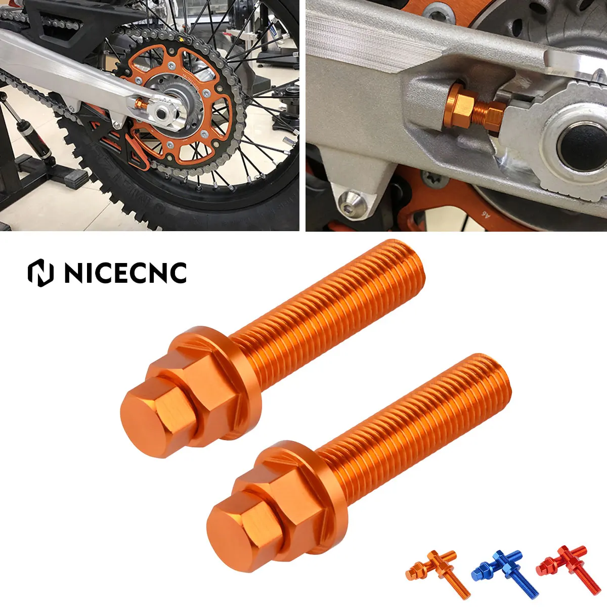 NICECNC For KTM EXC 300 EXC EXCF SX SXF XC XCF XCW TPI 125 250 300 350 400 450 500 2007-2023 2022 Chain Axle Adjuster Bolts 
NICECNC For KTM EXC 300 EXC EXCF SX SXF XC XCF XCW TPI 125 250 300 350 400 450 500 2007-2023 2022 Chain Axle Adjuster Bolts