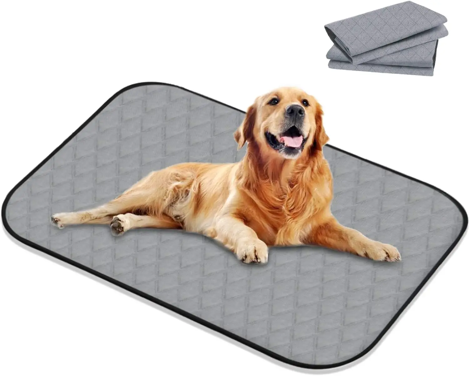 Washable Pee Pads for Dogs 4 Layers Design with Anti-Skid Bottom Pads Training Reusable Kennel Mat/Dog Training Pads 2pcs 
Washable Pee Pads for Dogs 4 Layers Design with Anti-Skid Bottom Pads Training Reusable Kennel Mat/Dog Training Pads 2pcs