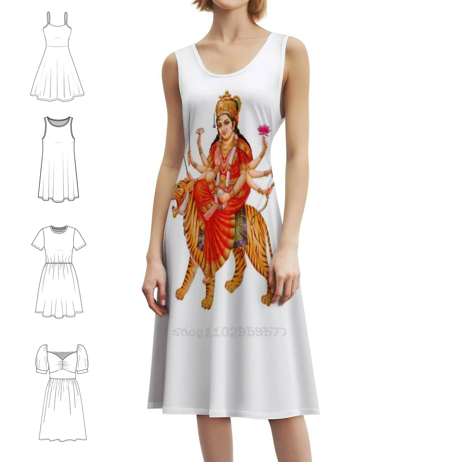 Durga Mata Women's Streetwear Party Dress Trendy Print Club Clothing For Female Maa Durga Maa Durga Puja Durga Puja Party
Durga Mata Women's Streetwear Party Dress Trendy Print Club Clothing For Female Maa Durga Maa Durga Puja Durga Puja Party