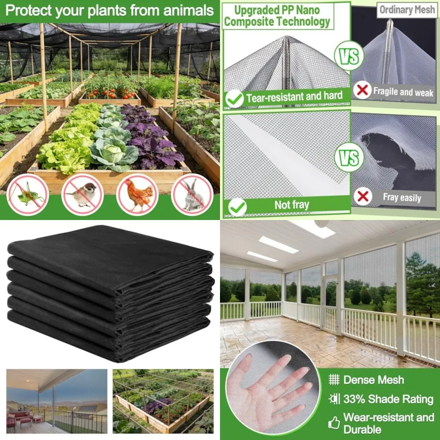 10 x 50 Feet Stronger Garden Mesh Netting - PP Nanocomposite Bird Net Barrier, Fine Mesh Mosquito Screen for Outdoor Plants Veg
10 x 50 Feet Stronger Garden Mesh Netting - PP Nanocomposite Bird Net Barrier, Fine Mesh Mosquito Screen for Outdoor Plants Veg
