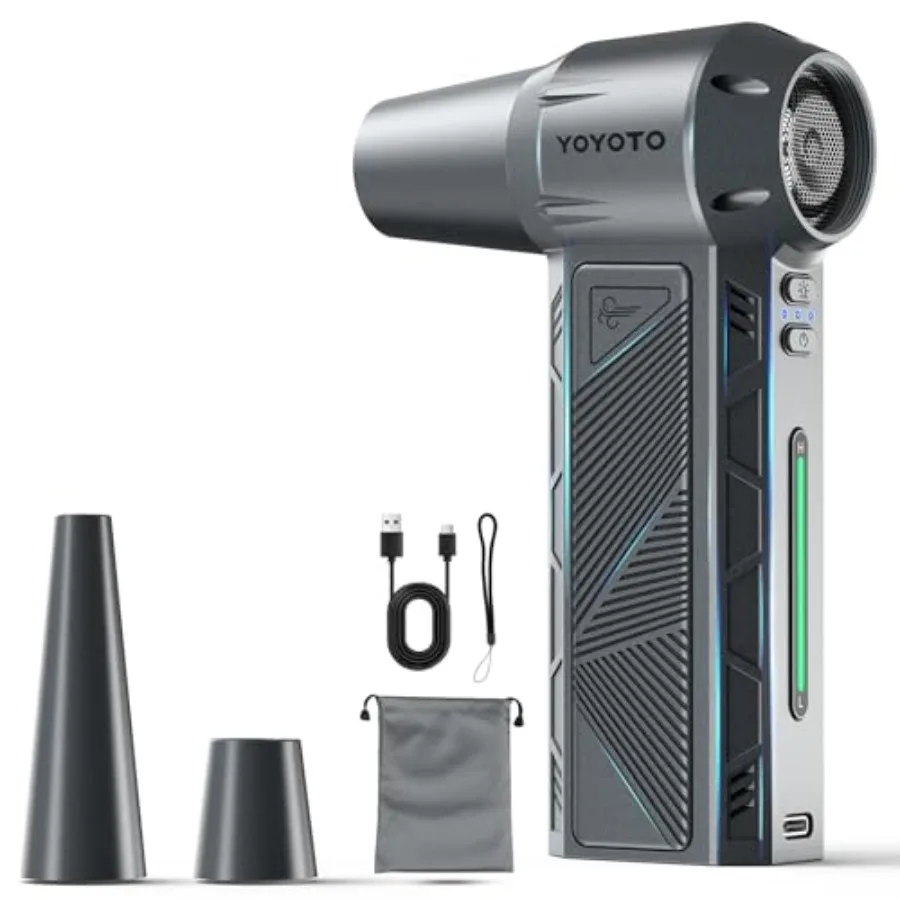 Compressed Air Duster 300000RPM Powerful Electric Air Duster Rechargeable with LED Light and Brushless Motor 4-Gear Cordless Mi
Compressed Air Duster 300000RPM Powerful Electric Air Duster Rechargeable with LED Light and Brushless Motor 4-Gear Cordless Mi