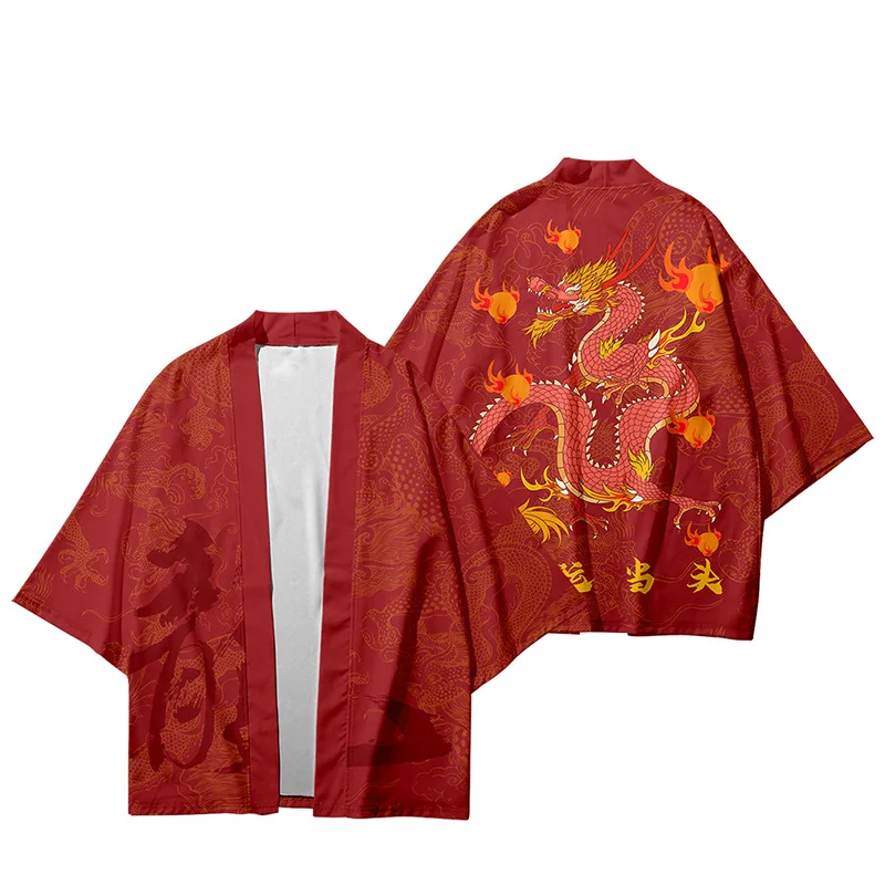 Fashion Red Chinese Loong Printed Kimono Haori Summer Cardigan Women Men Oversized Yukata Clothing Plus Size
Fashion Red Chinese Loong Printed Kimono Haori Summer Cardigan Women Men Oversized Yukata Clothing Plus Size