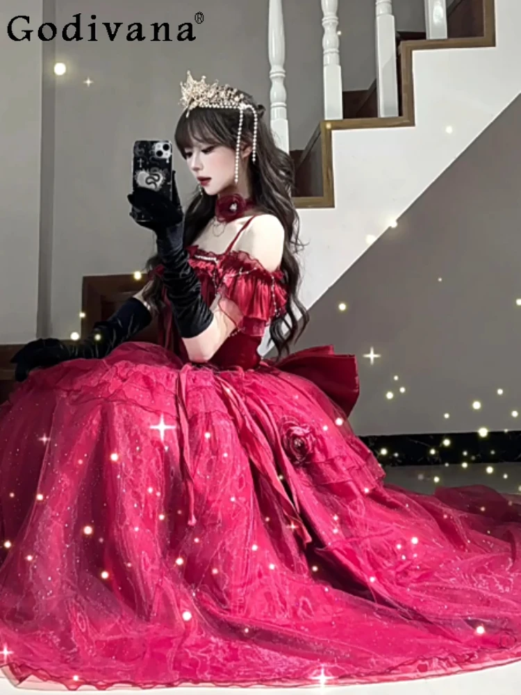 Elegant and Gorgeous Japanese Original Lolita Dress Sweet Girl Princess Style Coming-of-Age Ceremony Birthday JSK Strap Dress
Elegant and Gorgeous Japanese Original Lolita Dress Sweet Girl Princess Style Coming-of-Age Ceremony Birthday JSK Strap Dress