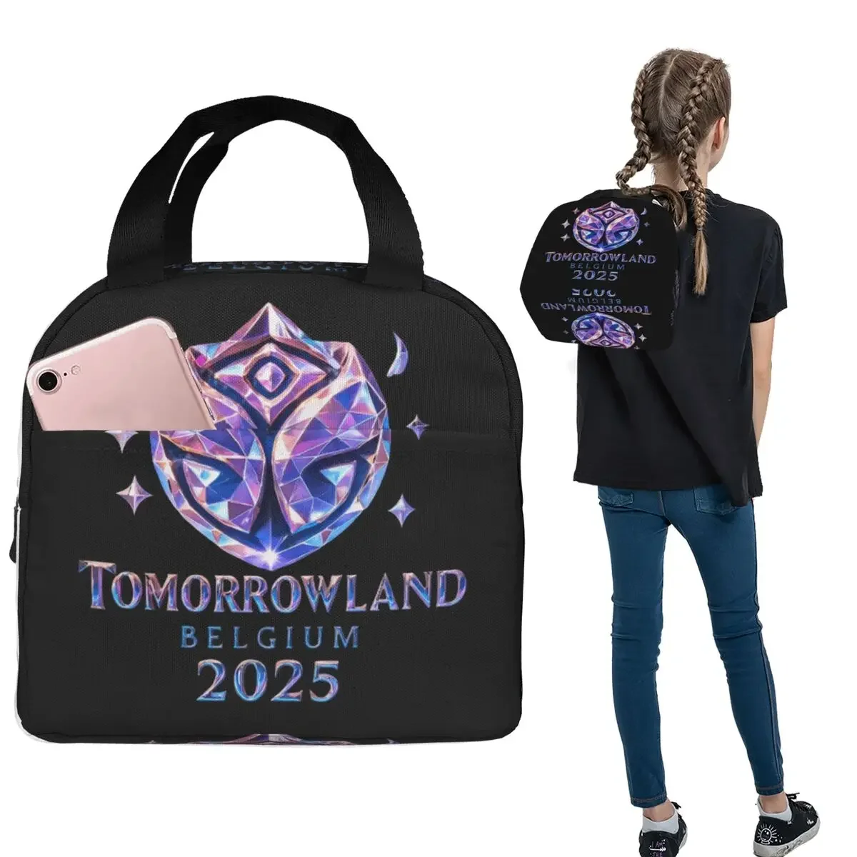 Термосумка для обедов с логотипом Tomorrowland Belgium Magical Futuristic Festival для женщин и детей, термосумка для еды, термосумка-тоут
Термосумка для обедов с логотипом Tomorrowland Belgium Magical Futuristic Festival для женщин и детей, термосумка для еды, термосумка-тоут