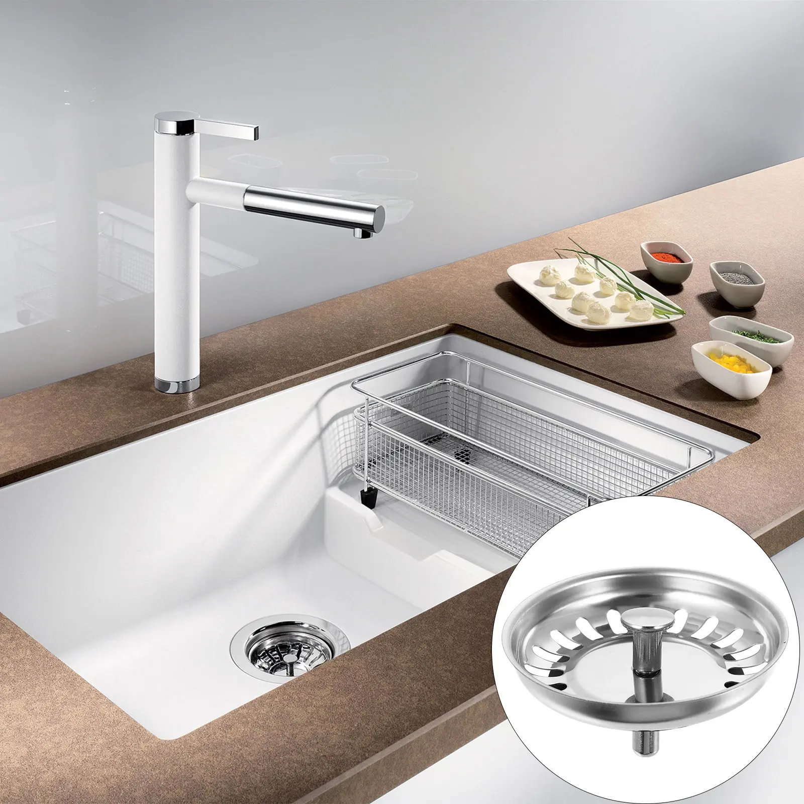 Strainer Drain Covers for Kitchen Sink Plug Replacement Replacment Bathroom Metal Silver
Strainer Drain Covers for Kitchen Sink Plug Replacement Replacment Bathroom Metal Silver