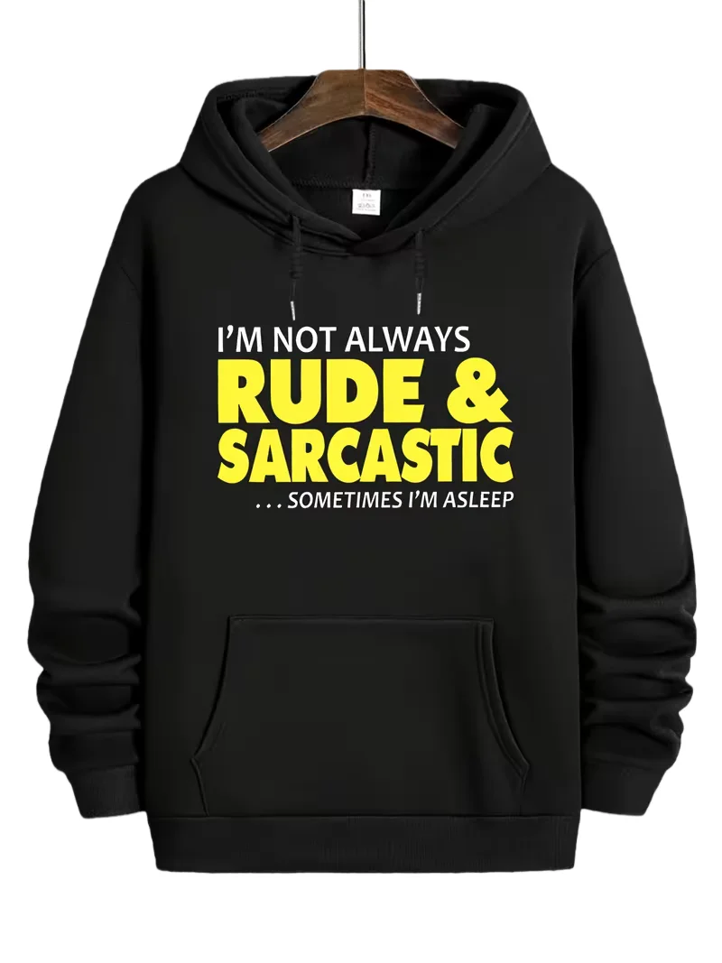 Толстовка свободного кроя с рисунком — повседневный пуловер «I'm Not Always Rude & Sarcastic» с карманом-кенгуру, можно стирать в машине
Толстовка свободного кроя с рисунком — повседневный пуловер «I'm Not Always Rude & Sarcastic» с карманом-кенгуру, можно стирать в машине