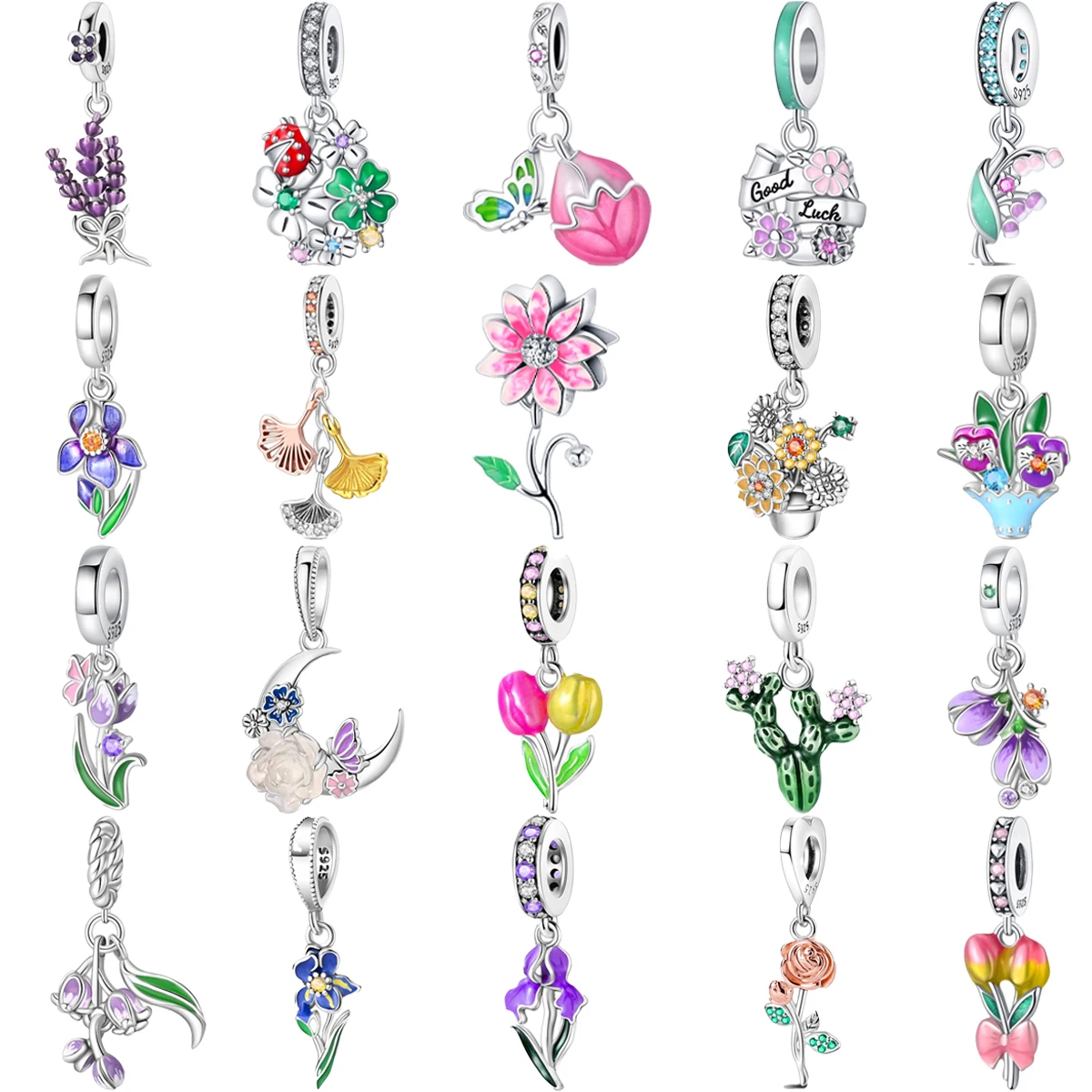 Original 925 Sterling Silver Lavender Tulip Ginkgo Biloba Suzuran Charm Beads for Pandora DIY Bracelet Women's Jewelry Gifts
Original 925 Sterling Silver Lavender Tulip Ginkgo Biloba Suzuran Charm Beads for Pandora DIY Bracelet Women's Jewelry Gifts
