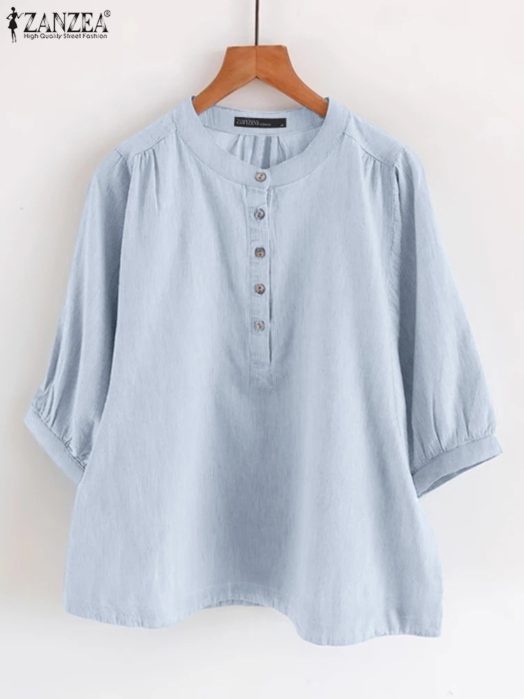 ZANZEA Women Blouses Casual 3/4 Sleeve Solid Blusas 2025 Summer Round Neck Tunics Leisure Buttons Oversize Blouses Female Clothe
ZANZEA Women Blouses Casual 3/4 Sleeve Solid Blusas 2025 Summer Round Neck Tunics Leisure Buttons Oversize Blouses Female Clothe