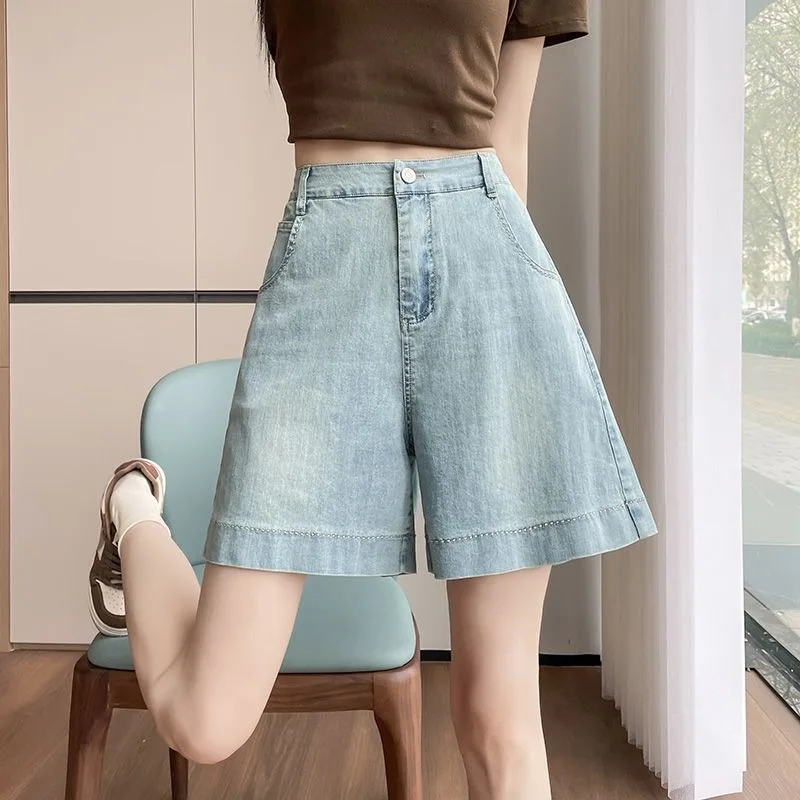 High Waist Loose Wide Leg Denim Bermuda Shorts Women Thin Casual Five Point Pants For Summer
High Waist Loose Wide Leg Denim Bermuda Shorts Women Thin Casual Five Point Pants For Summer