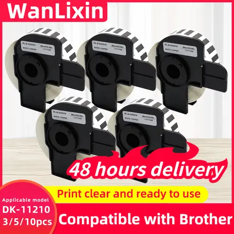 3 5 10Roll DK22210 DK-22210 Thermal Label Rolls 29mm*30.48m Continuous Label DK-22210 DK 22210 Compatible for Brother QL Printer