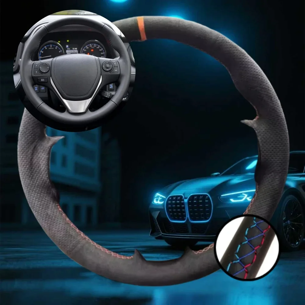 Customized Car Steering Wheel Cover For Toyota 2013-2018 Corolla 2014-2019 Suede Leather Car Accessories Hand-sewn Steering Wrap
Customized Car Steering Wheel Cover For Toyota 2013-2018 Corolla 2014-2019 Suede Leather Car Accessories Hand-sewn Steering Wrap