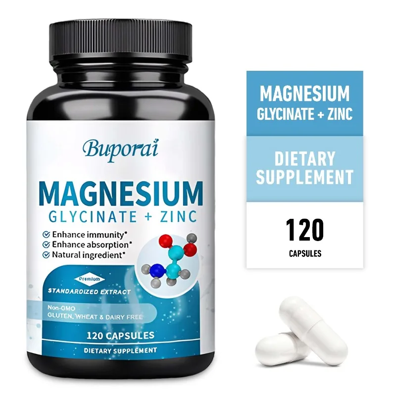 Magnesium Glycinate + Zinc - Promotes Cardiovascular, Bone and Heart Health, Promote Intestinal Digestion, Boosts Immunity
Magnesium Glycinate + Zinc - Promotes Cardiovascular, Bone and Heart Health, Promote Intestinal Digestion, Boosts Immunity