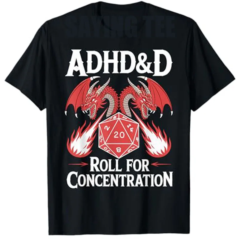 Adhd&d Adhd Roll for Concentration T-Shirt Neurodiversity Neurodivergent Designs Graphic Outfit Video Gamer Saying Tee Novelty
Adhd&d Adhd Roll for Concentration T-Shirt Neurodiversity Neurodivergent Designs Graphic Outfit Video Gamer Saying Tee Novelty