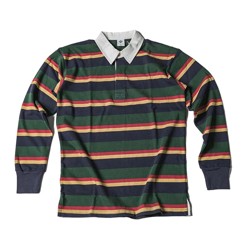 Autumn New Rugby Long Sve Striped irt Heavyweight Men's Collared T-irt Khaki Retro for Casual Wear
Autumn New Rugby Long Sve Striped irt Heavyweight Men's Collared T-irt Khaki Retro for Casual Wear