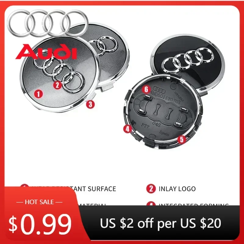 Hub Caps Hot For Audi 4pcs 60/ 61/68/69mm Audi wheel hub center cover wheel badge is suitable for Audi TT RS A3A4A5A7A8S5 S6
Hub Caps Hot For Audi 4pcs 60/ 61/68/69mm Audi wheel hub center cover wheel badge is suitable for Audi TT RS A3A4A5A7A8S5 S6
